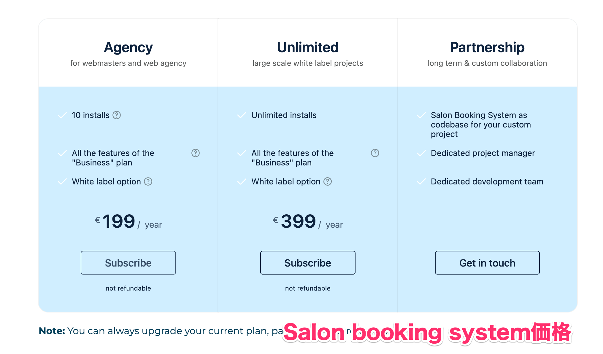 Salon booking systemの価格②