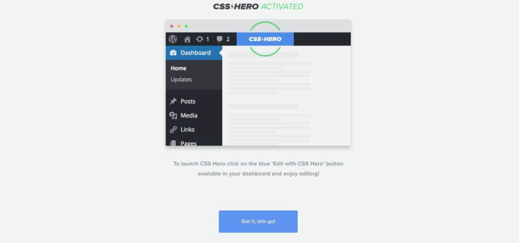 CSS HEROのアクティベーション完了